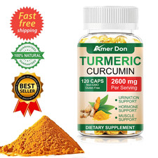 Turmeric Curcumin 2600mg w/ BioPerine Black Pepper Triple Strength Capsules