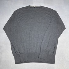 Peter Millar Crown Soft Crew Sweater Mens XL Gray Merino Wool Silk Blend