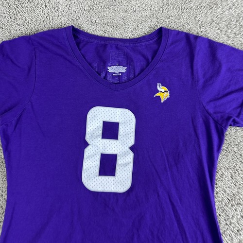 Minnesota Vikings Shirt Womens Large Purple White Kirk Cousins V Neck Fanatics - Picture 3 of 10