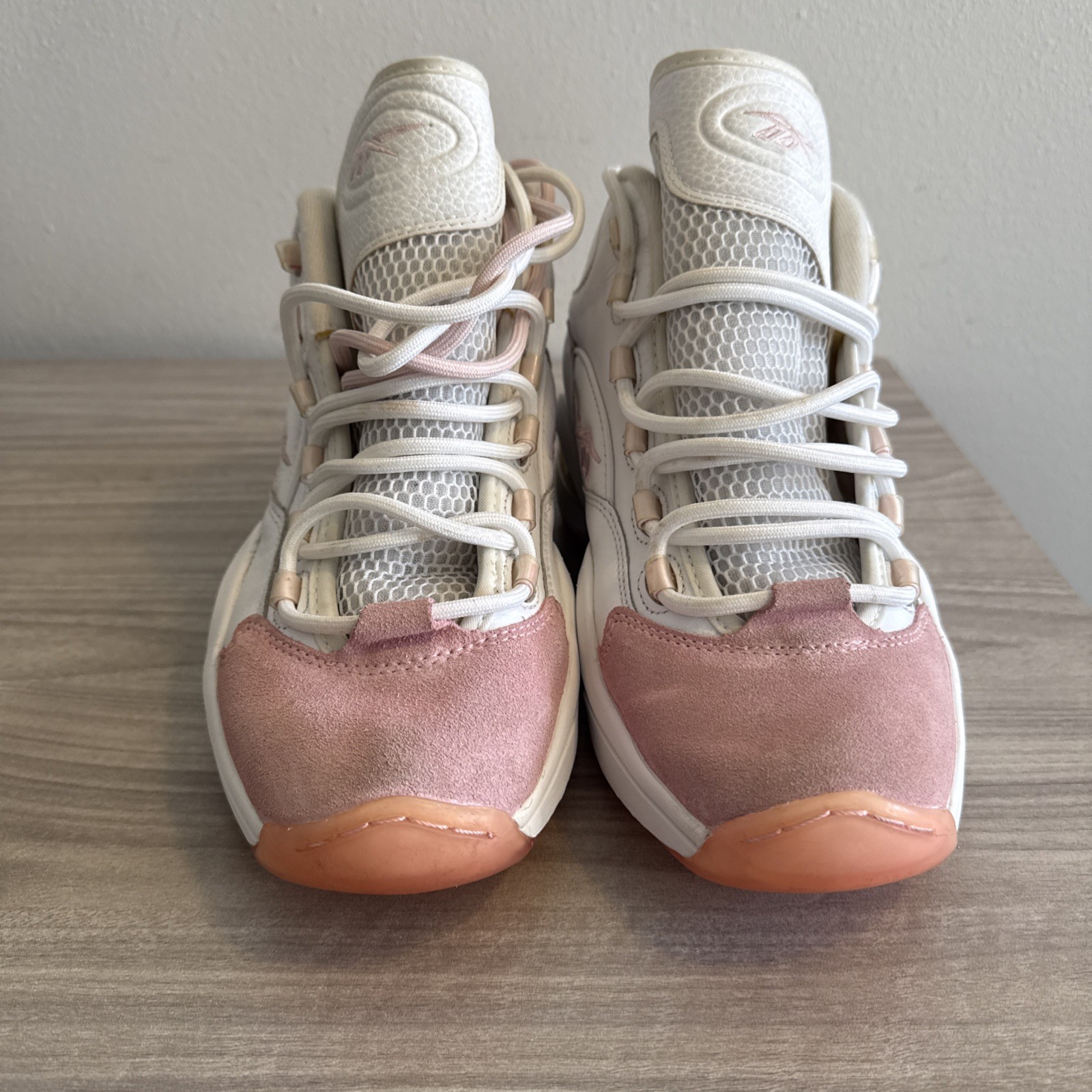 Reebok Question Mid Men's Size 10 US G55120 Pink White Suede Athletic Shoes thumbnail 3