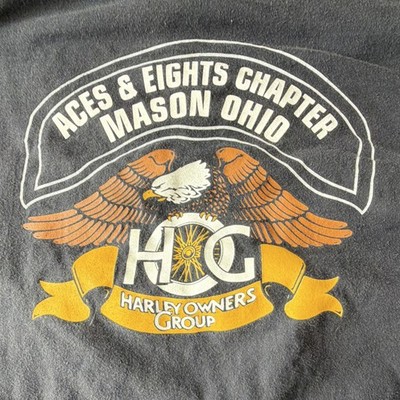 Harley-Davidson HOG Aces & Eights Chapter Mason Ohio T-Shirt, Size 3XL