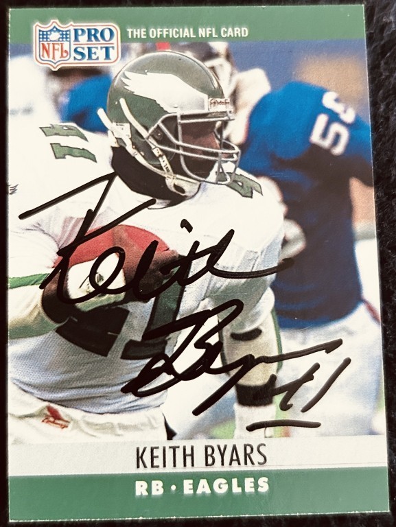 Keith Byars signed autograph Philadelphia Eagles 1990 NFL Pro Set card IN PERSON