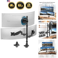 Triple Monitor Mount 49 Inch Adjustable Heavy Duty Gas Spring Desk Mount Black