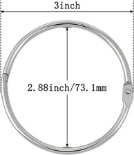 3 Inch 12 Pack Loose Leaf Binder Book Rings, with Metal Nickel Plated for K...