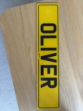 Private Reg Plate ‘OLIVER’ Yellow (NOT DVLA Approved) For Display Only