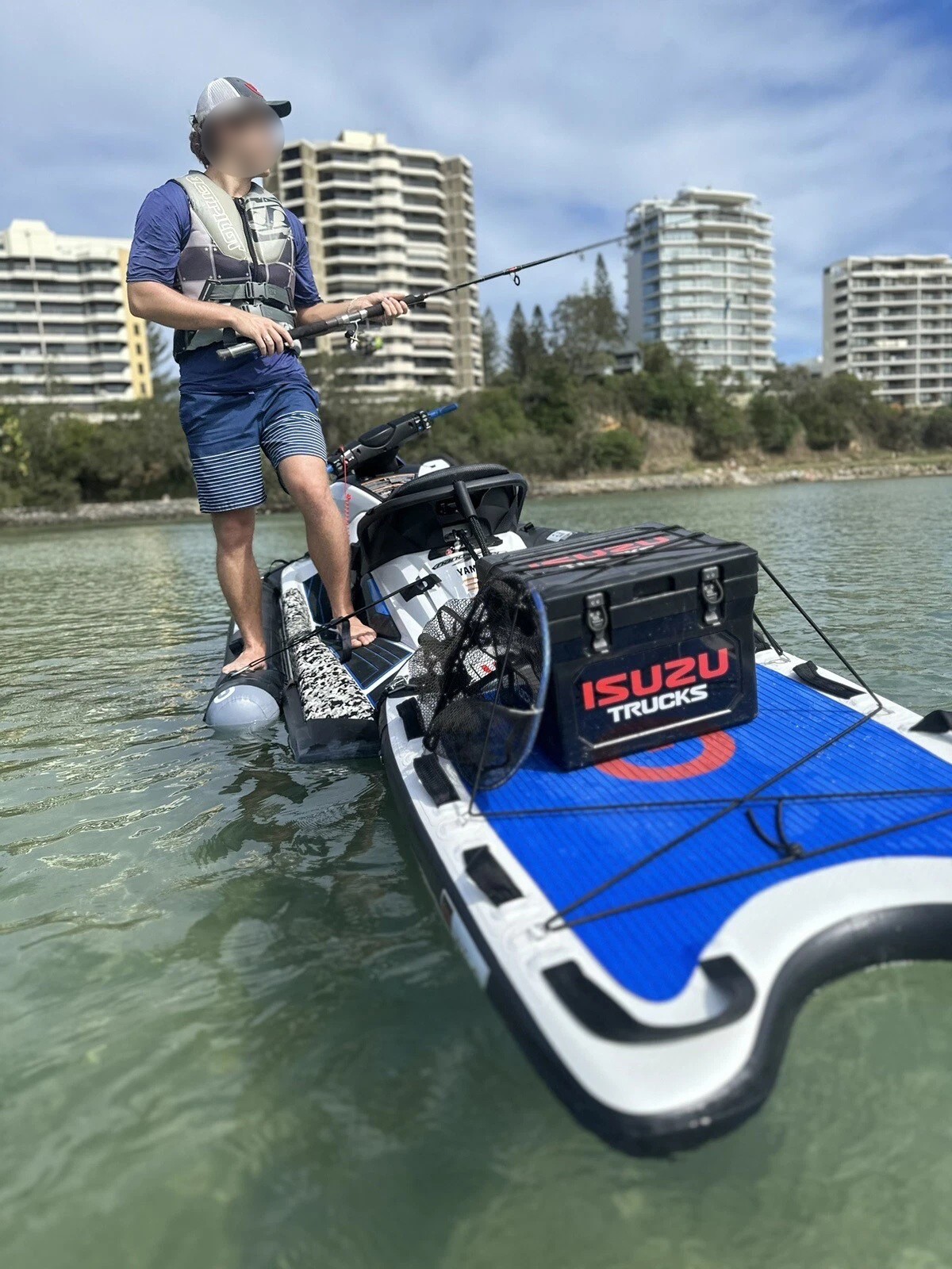 BLUE Surfboard Traction Pad 5.0mm Deck Grip Mat for SUP Stand UP Paddle Board