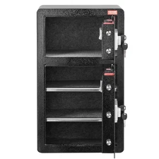 4.5cu.ft Double Door Fireproof Safe Box with Key Lock & Password, Black