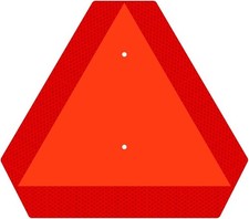 Slow Moving Vehicle Sign 14x16 Aluminum Reflective Triangle Golf Cart UTV Safety