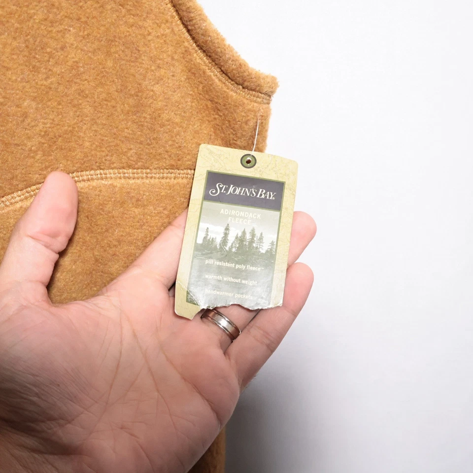 NWT St. John's Bay Mens Adirondack Fleece Vest Cognac Heather Full Zip L - Image 3 of 4