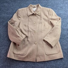Talbots Camel Hair Jacket Coat Blazer Italy Tan Vintage 12 Womens