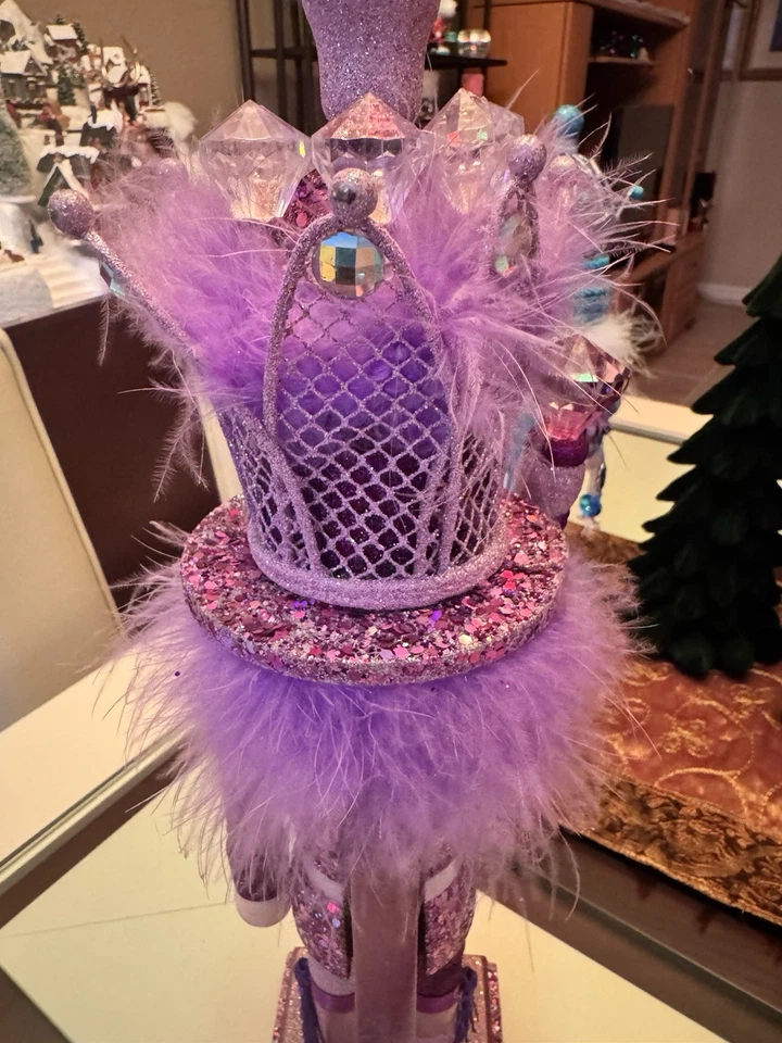 Cascanueces de Navidad Kurt Adler Hollywood madera púrpura rey 20 pulgadas HA0605 Foto 4 de 4