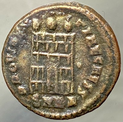 Roman Camp Gates Ancient Roman Coin Emperor Licinius I 308-324 AD Nummus Genuine