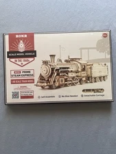 ROKR Prime Steam Express 308 Piece Wooden Train Model Kit 3D Puzzle 1:80 Scale