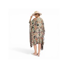 Easel Floral Open Kimono Cardigan Beige Multicolor