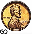 1940 Lincoln Cent Wheat Penny Proof, Flashy Gem PR++ RD, Full Red