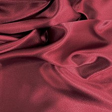 Mara BURGUNDY Polyester Charmeuse Satin Fabric by the Yard for Bridal Dresses,