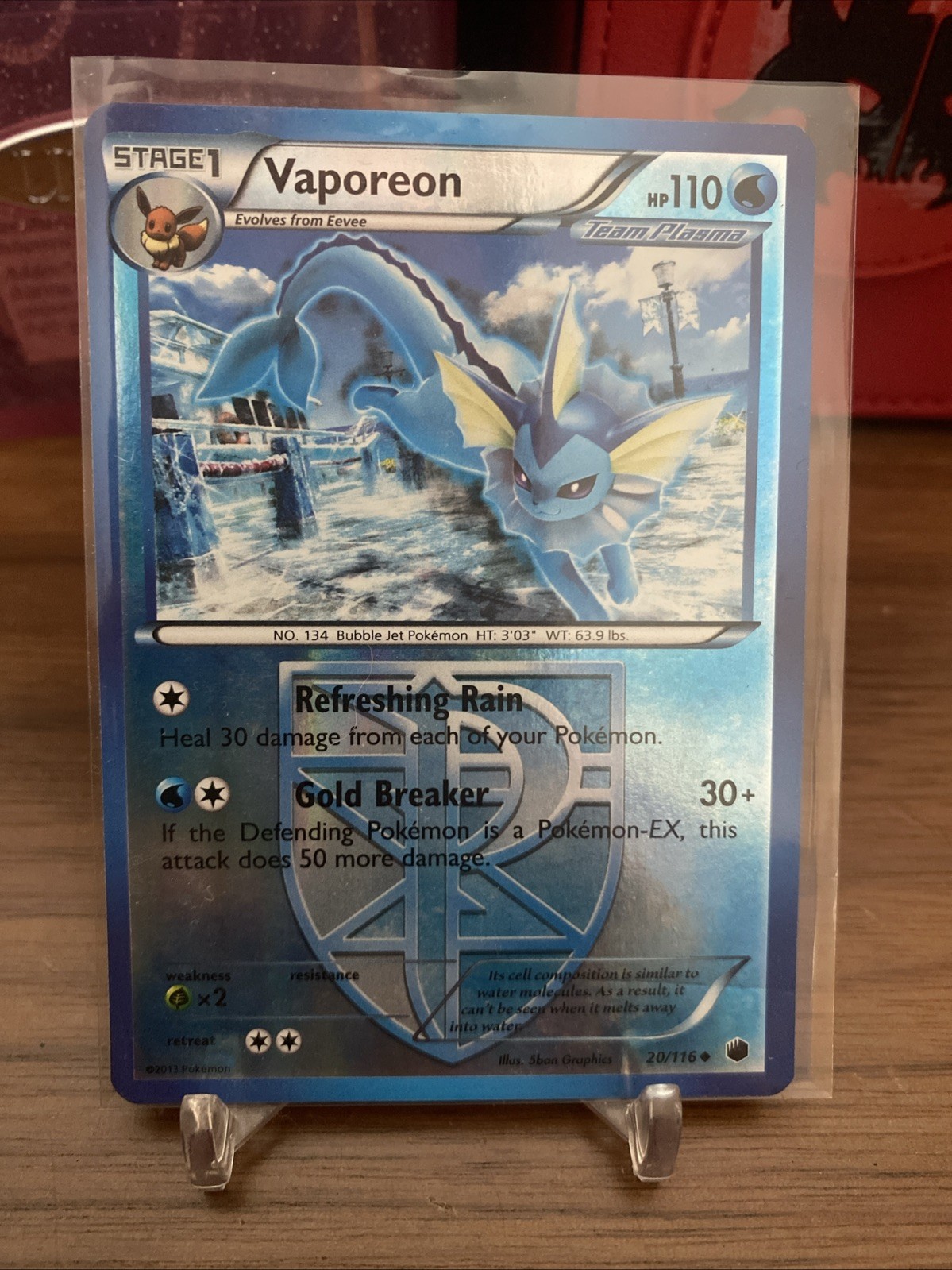Vaporeon (Team Plasma) 20/116 Plasma Freeze Reverse Holo Pokemon LP BG3