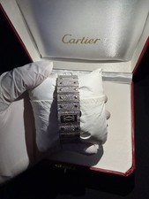 Cartier Santos Mens Diamond white gold Watch ...