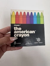 Vintage Prang The American Crayon Box Set of 8 Used Old Stock Made In USA Rare