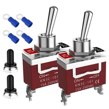 Toggle Switch 12V 30A Heavy Duty ON/Off 2Pin SPST Waterproof Toggle Switch 2Pack