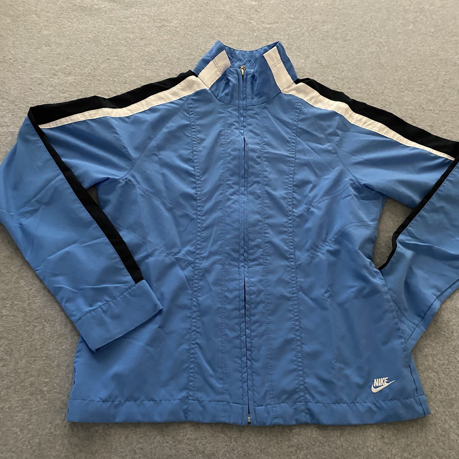SACAI X NIKE Nike Sportswear Track Jacket donna blu medio manica a righe microfibra zip