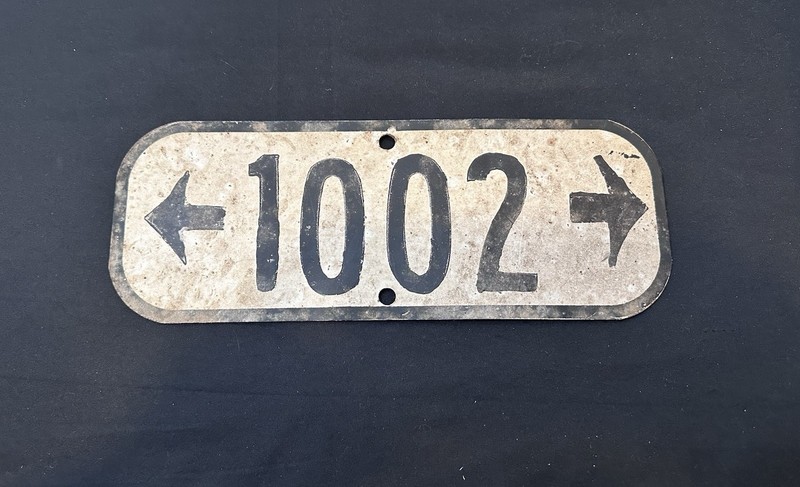 Antique Steel Road Sign - Numbered Highway or Street Marker