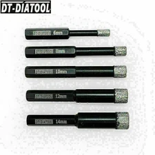 3pcs Dry Diamond Drilling Core Bits Hole Saw Cutter for Ceramic Tile Hex Shank