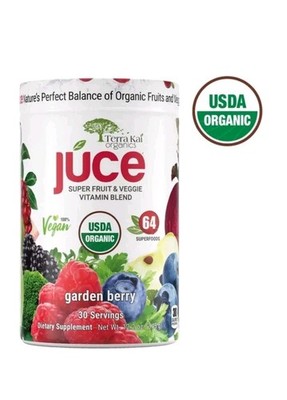 Terra Kai Organics JUCE Super Fruit Veggie Vitamin Blend Garden Berry 12.2 oz
