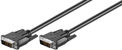 DVI D Full HD Kabel Single Link vernickelt Schwarz 2,0m+Sets
