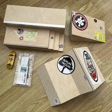 Fingerboard Bundle - Aphlikshun Ramps, 4CF Fingerboard, FSS Tape & Green Trucks
