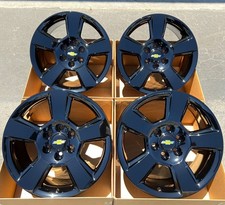 20 Chevrolet Chevy Silverado Tahoe Factory Wheels Rims Gloss Black Oem 4