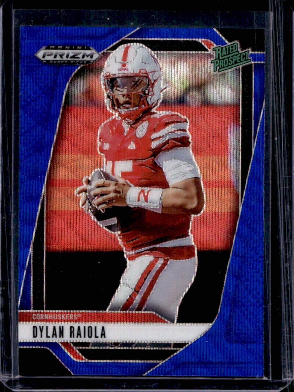 2025 Prizm Draft Picks Dylan Raiola Blue Wave Rated Prospect #/299 Cornhuskers