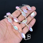 Rainbow Fire Topaz 925 Sterling Silver Gemstone Necklace Jewelry Set PG 1086
