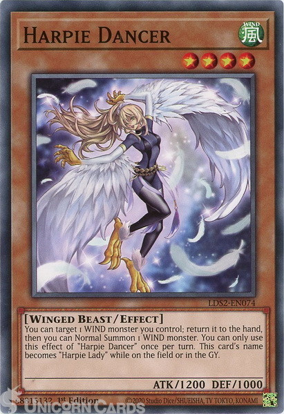 LDS2-EN074 Harpie Dancer Common 1st Edition Mint YuGiOh Card