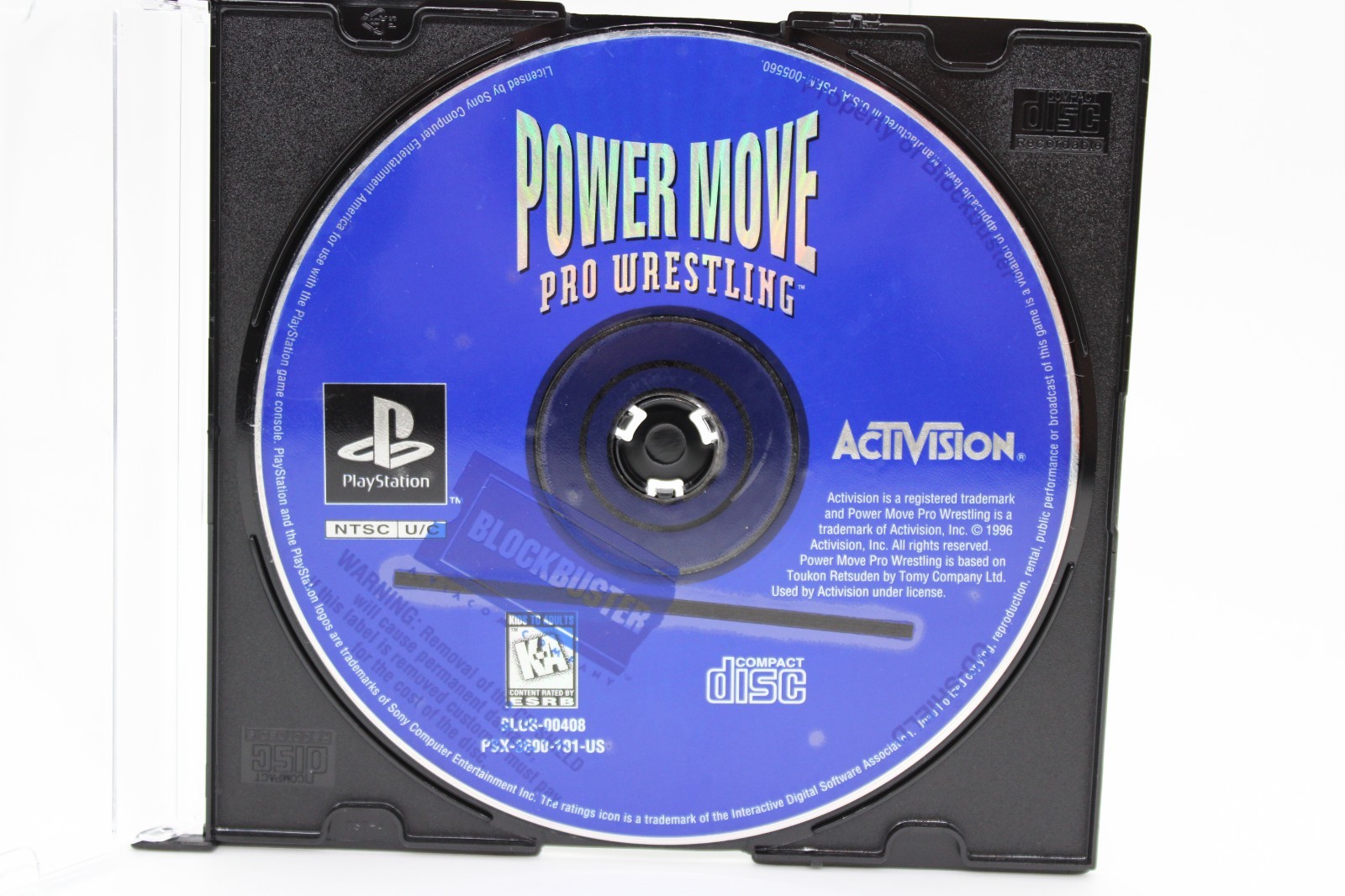 Refurbished PS1 Power Move Pro Wrestling Disc Only Blockbuster Sticker Good Mint
