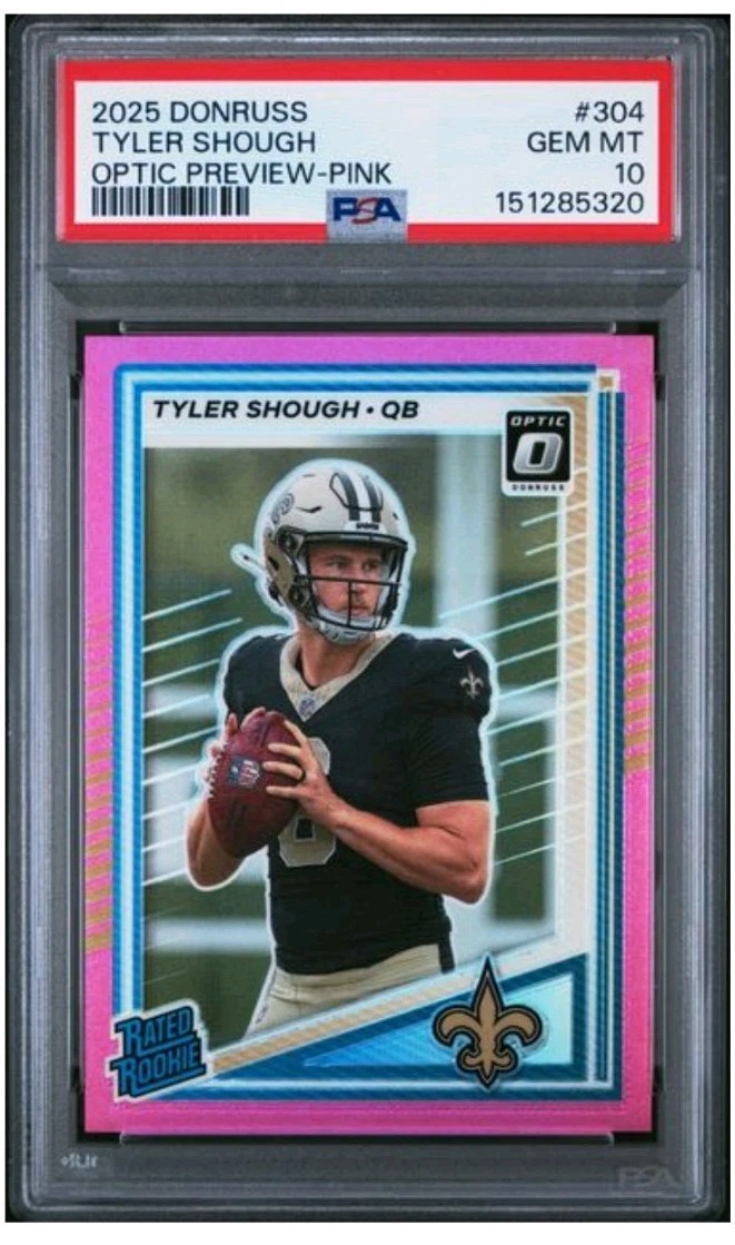 Tyler Shough Panini Donruss #304 Optic Preview-Pink