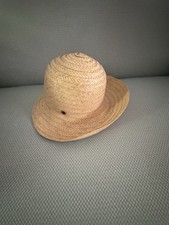 Vintage Straw Pith Helmet Sun Hat Safari Union Made USA 1950s 1960s 21.5"