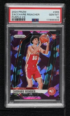 2024 Prizm Purple Ice /149 Zaccharie Risacher #265 PSA 10 GEM MT Rookie RC 1l1a