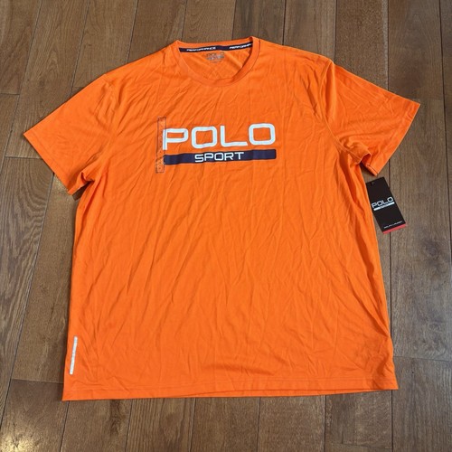 NWT Mens Polo Sport Ralph Lauren Performance T Shirt Blaze Orange sz L