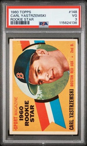 1960 TOPPS RC STAR #148 CARL YASTRZEMSKI ROOKIE RC PSA 3