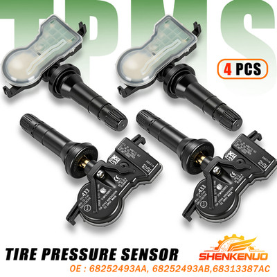 Set (4) Tire Pressure Monitoring System TPMS Sensors 433MHz 68252493AB for Jeep