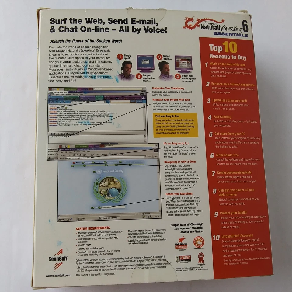 Dragon NaturallySpeaking 6 Essentials Speech Recognition Software Box Set CD Man - Image 4 of 4