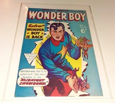 WONDER BOY no. 1 L Miller UK 1955 super-rare British ed TERRIFIC COMICS no.16 VF