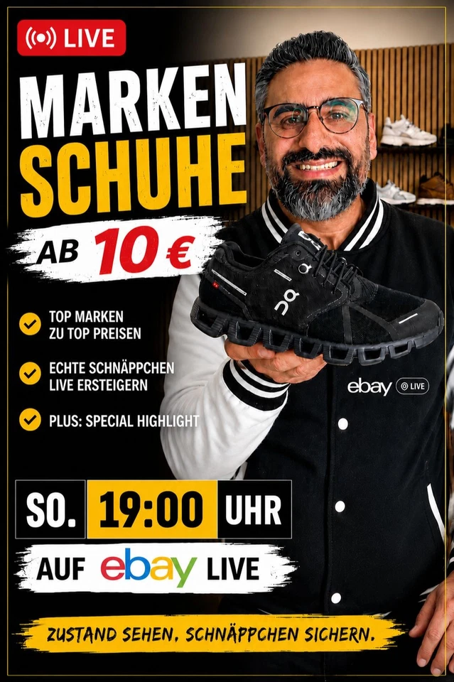 Markenschuhe Live Auktion | Alle Größen | Sonntag um 19 Uhr geht es los!