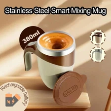 Self Stirring Mug with Lid, Automatic Magnetic Spinning Cup for Coffee Tea Milk