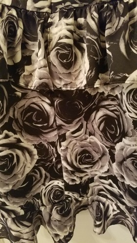 Nwts Kate Young Target Ladies Size 10 Black & Silver Rose Peplum Ruffled Dress  - Picture 7 of 8