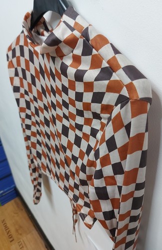 missguided co ord high neck backless top checkerboard size 12 - Picture 2 of 4