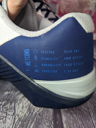 NIKE METCON 5 ARCTIC White Navy CJ5613 GINNASTICA ALLENAMENTO UOMO 10 44 - Foto 6 di 10
