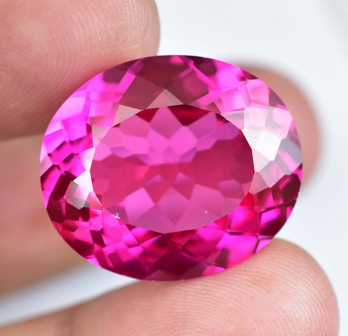 Natural Mogok Pink Ruby 34.80 Ct Oval Certified Flawless Loose Gemstone - Picture 5 of 7