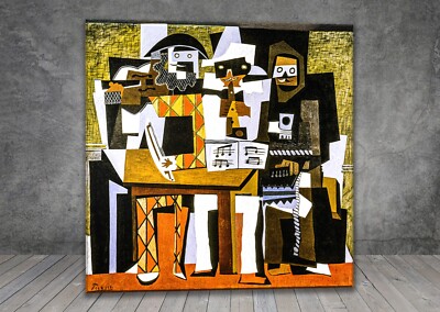 Pablo Picasso Drei Musiker Kubismus Leinwand Gemälde Kunstdruck Wand 1293